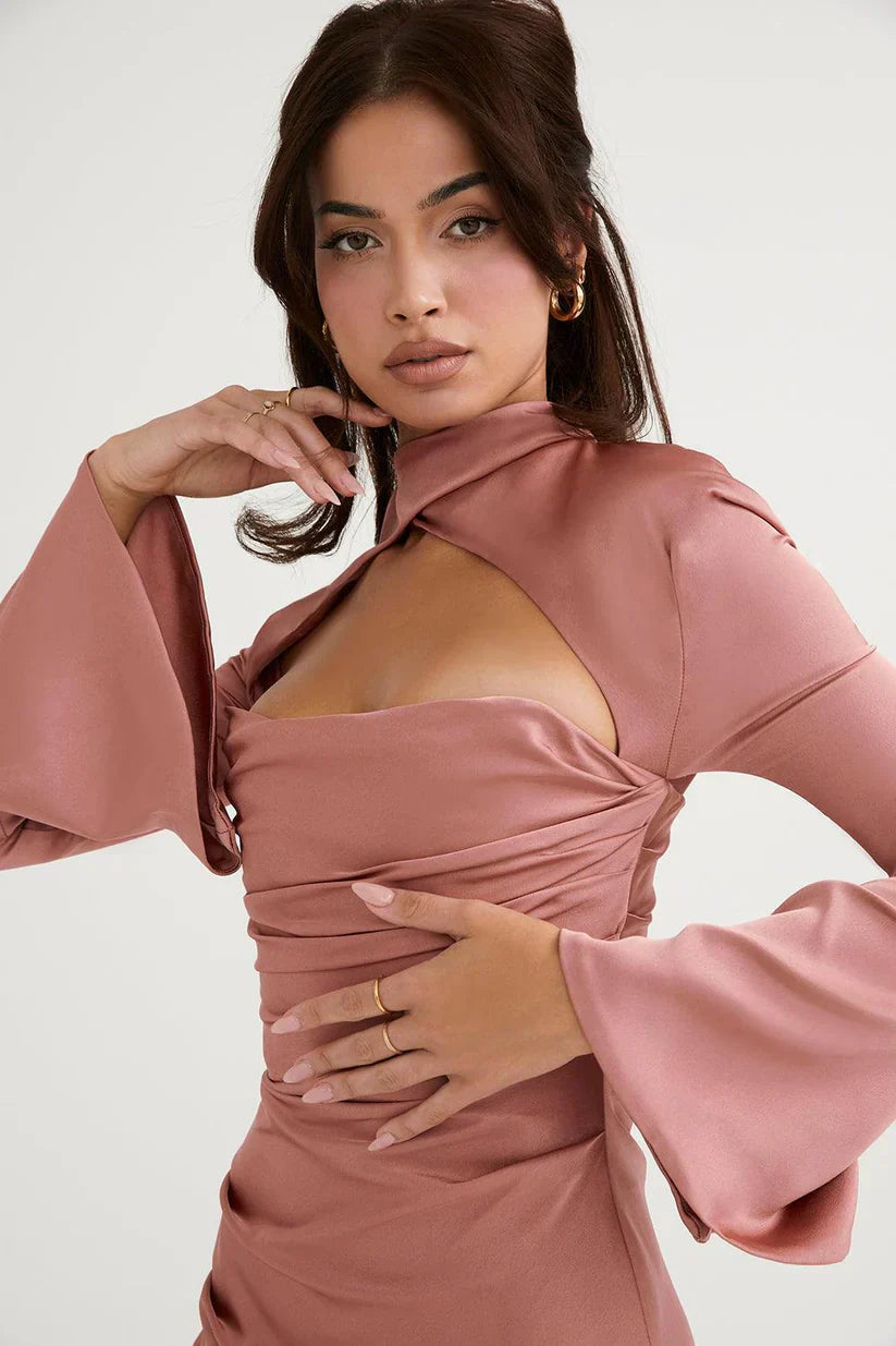Paulette | Cocktail Dress With Cutout and Long Sleeves