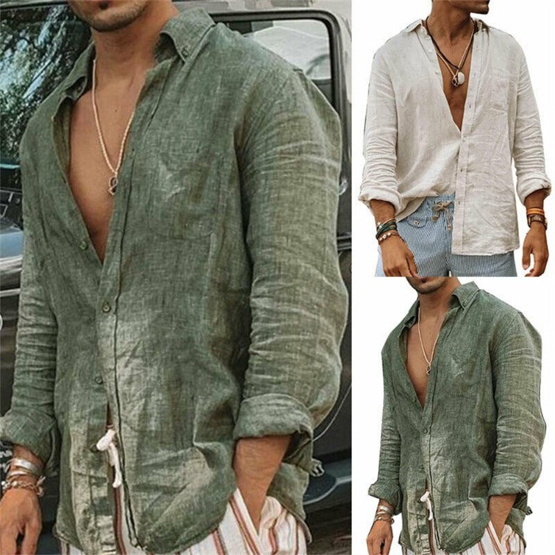 Simon | Lange Ruime Shirt met Minimalistische Zakjes