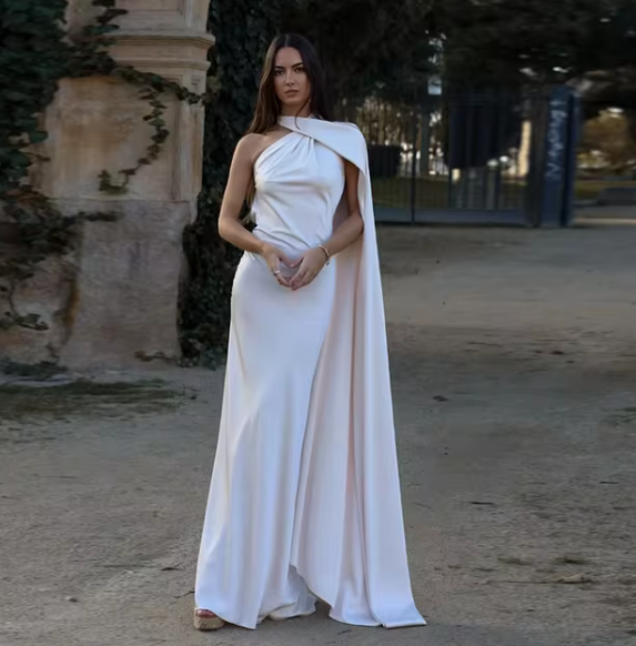 Jade | Abito da sera lungo e drappeggiato