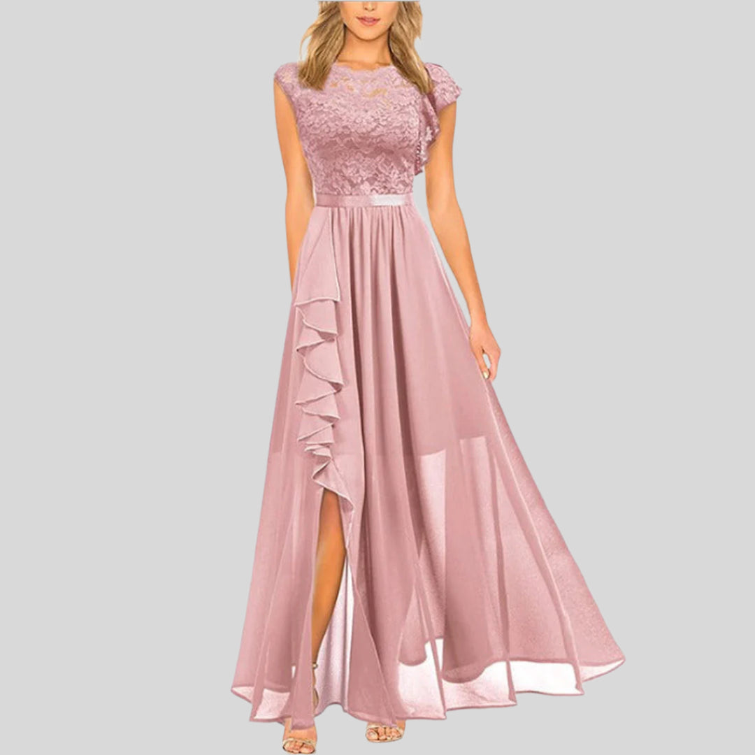 Gwenaëlle | Elegant Lang Kjole Uten Ermer