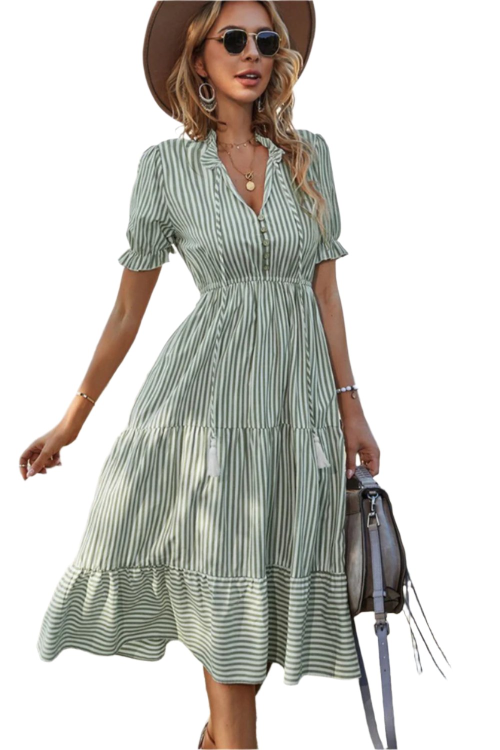 Freja | Bohemsk Chic Kjole med Striper