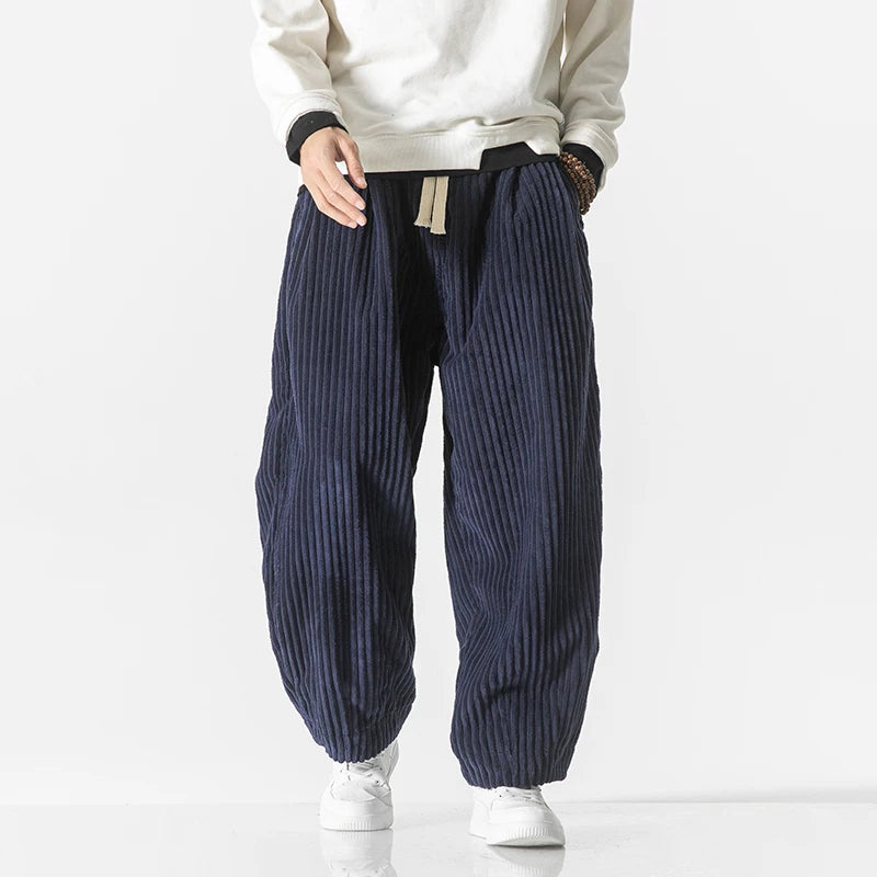 Théo | Pantaloni Giapponesi in Tessuto a Coste
