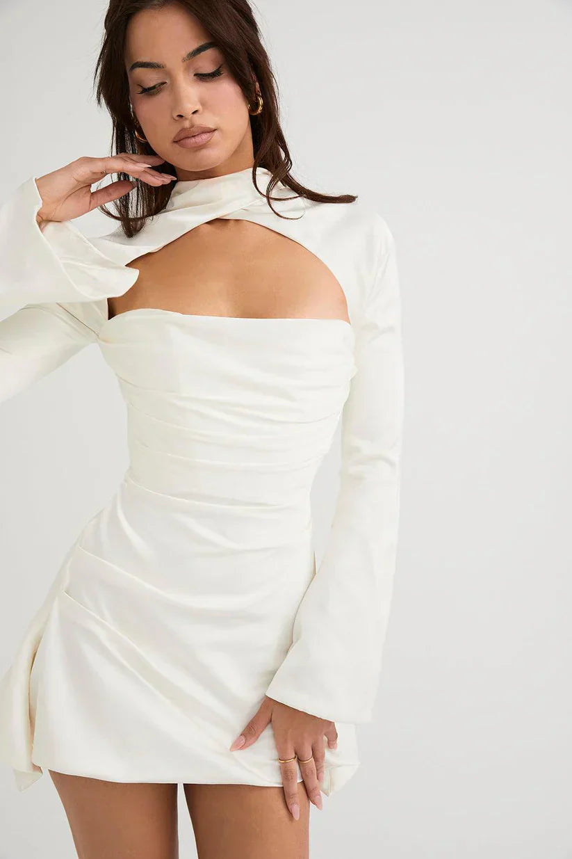 Paulette | Cocktail Dress With Cutout and Long Sleeves