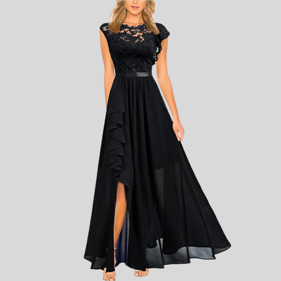 Gwenaëlle | Elegant Lang Kjole Uten Ermer