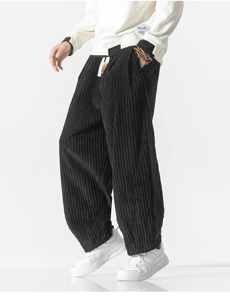 Théo | Pantaloni Giapponesi in Tessuto a Coste