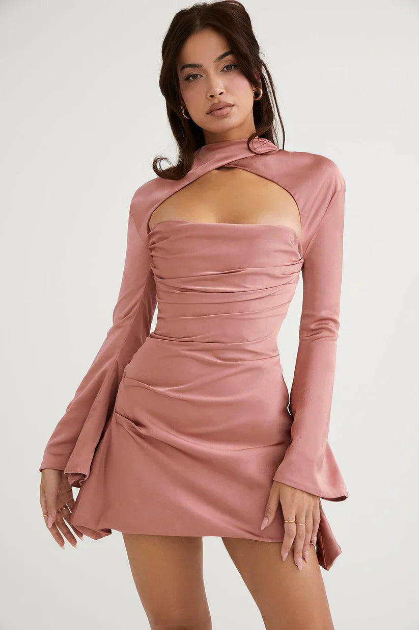 Paulette | Cocktail Dress With Cutout and Long Sleeves
