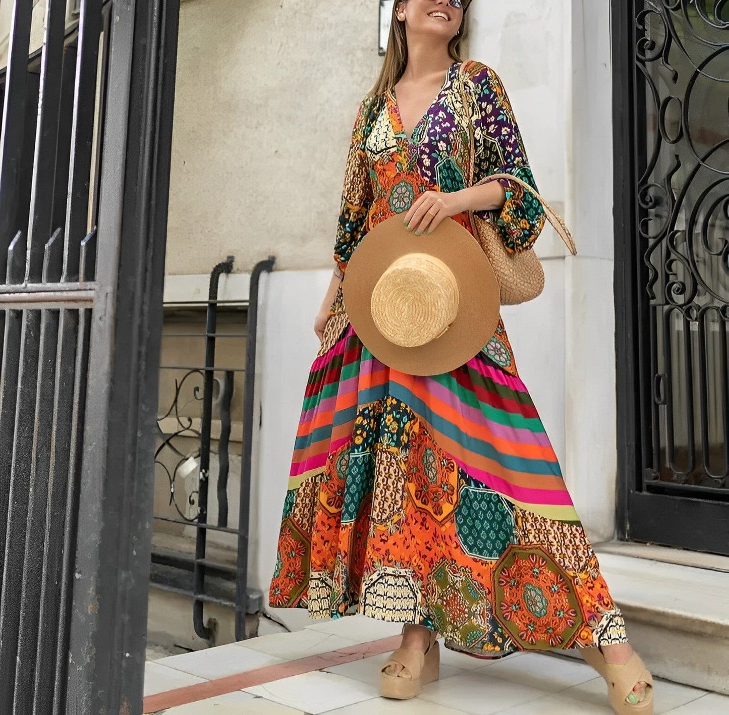 Jacqueline | Abito Bohemien Chic – Colori Caldi e Look Rilassato