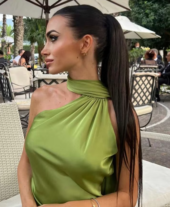 Jade | Abito da sera lungo e drappeggiato