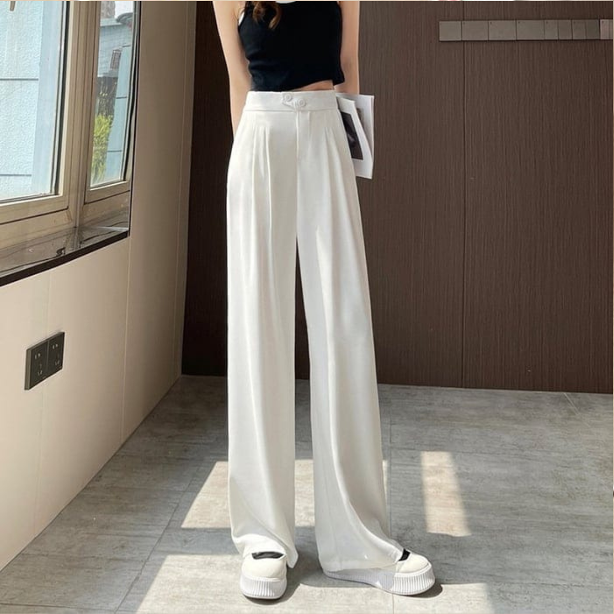 Élise|Hochtaillierte Weite Hose