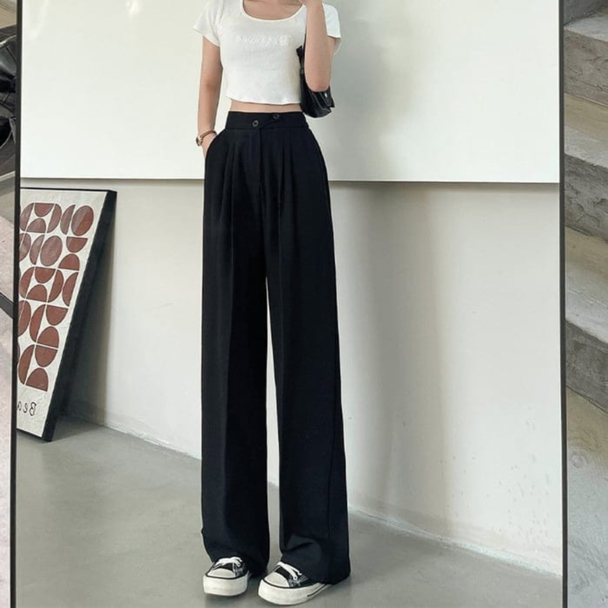 Élise|Hochtaillierte Weite Hose