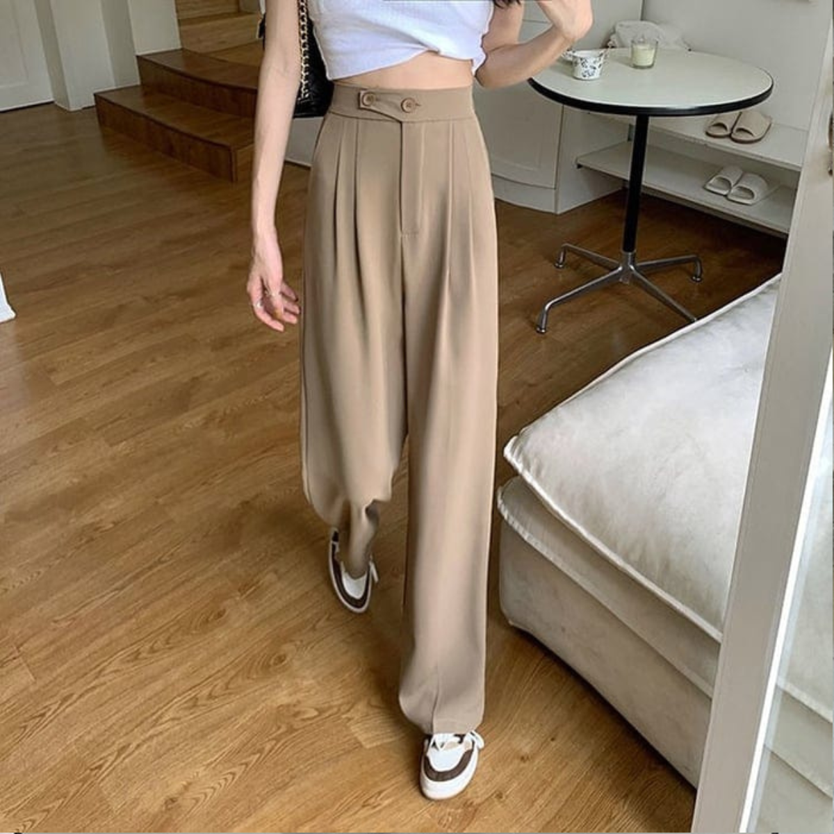 Élise|Hochtaillierte Weite Hose