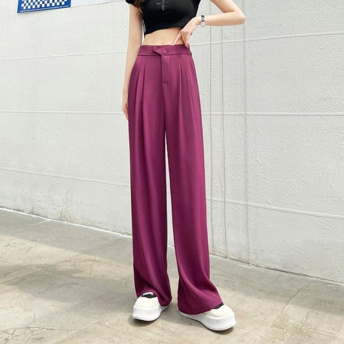 Élise|Hochtaillierte Weite Hose