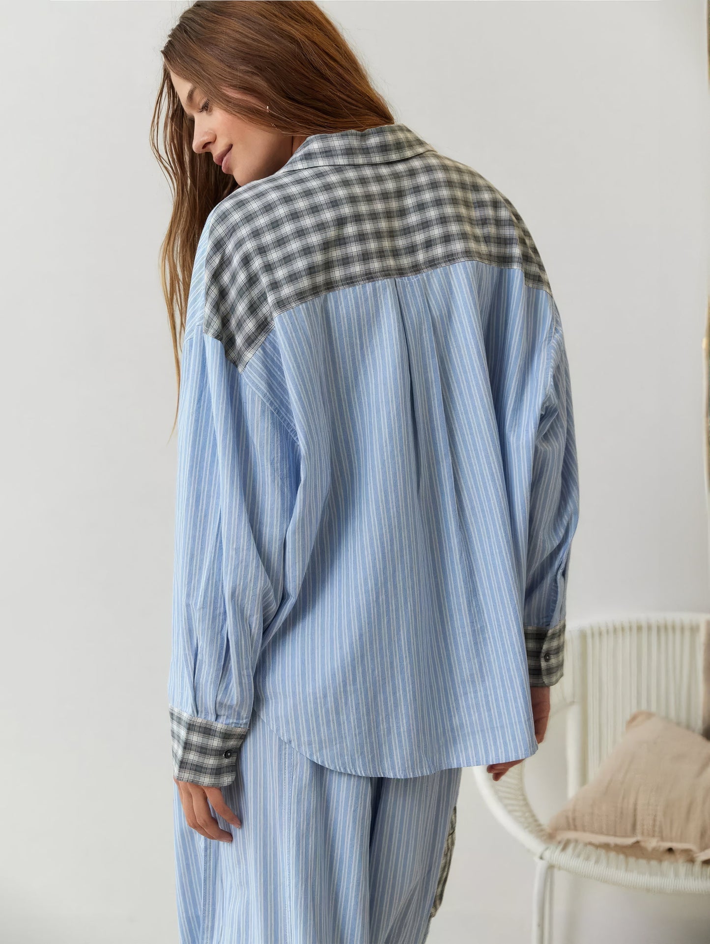 Lucienne | Pigiama Confortevole & Stile a Quadri Contrastati 