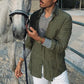 Simon | Lange Ruime Shirt met Minimalistische Zakjes 