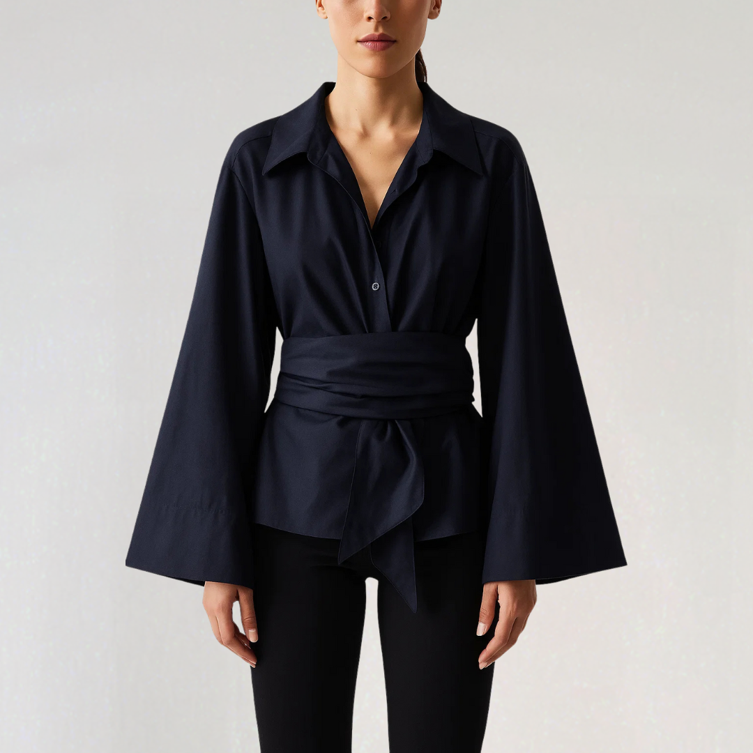 Elise | Camisa Cruzada de Verano – Elegancia Ligera y Corte Femenino 