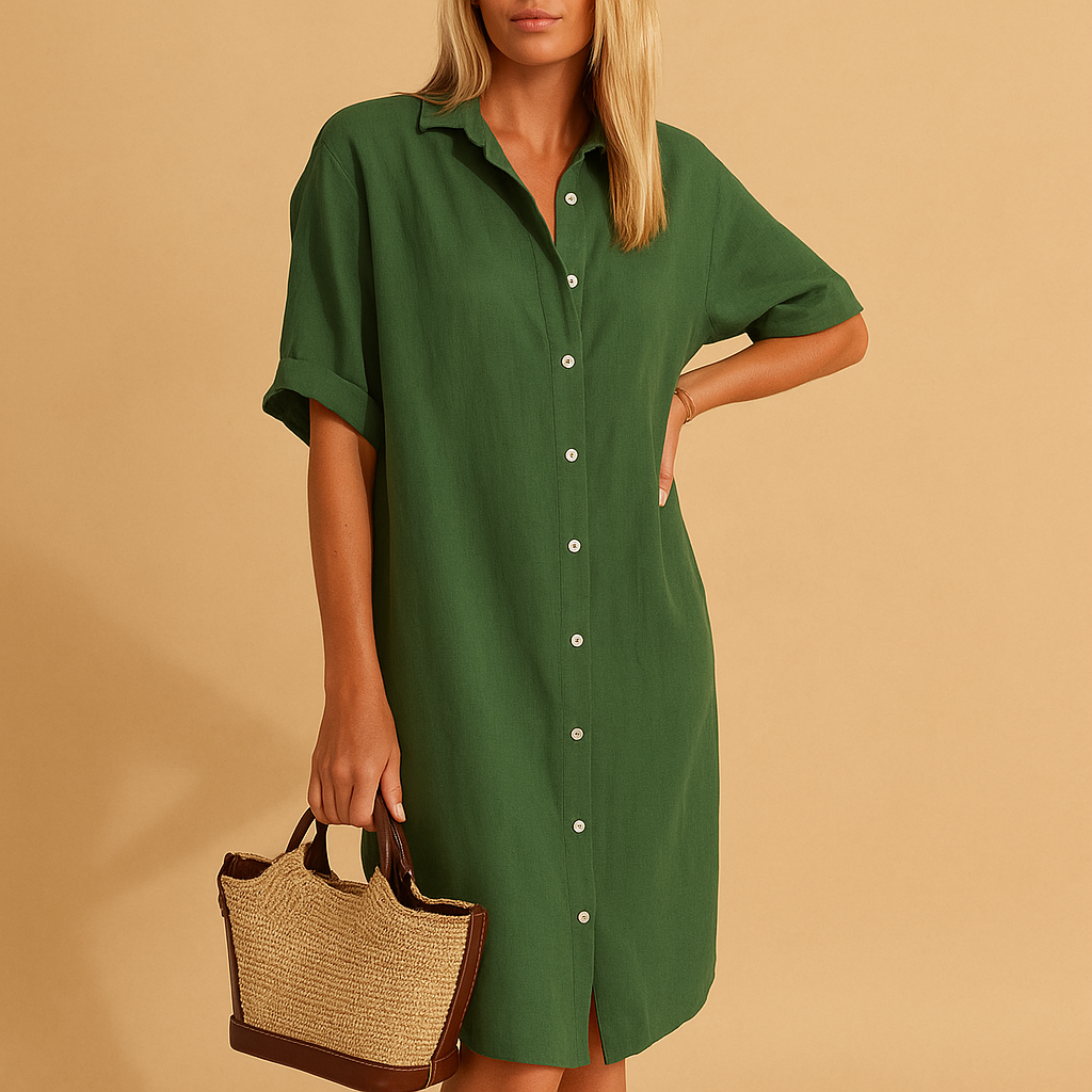 Héloïse | Rochie Camisă Lungă cu Mâneci Scurte 