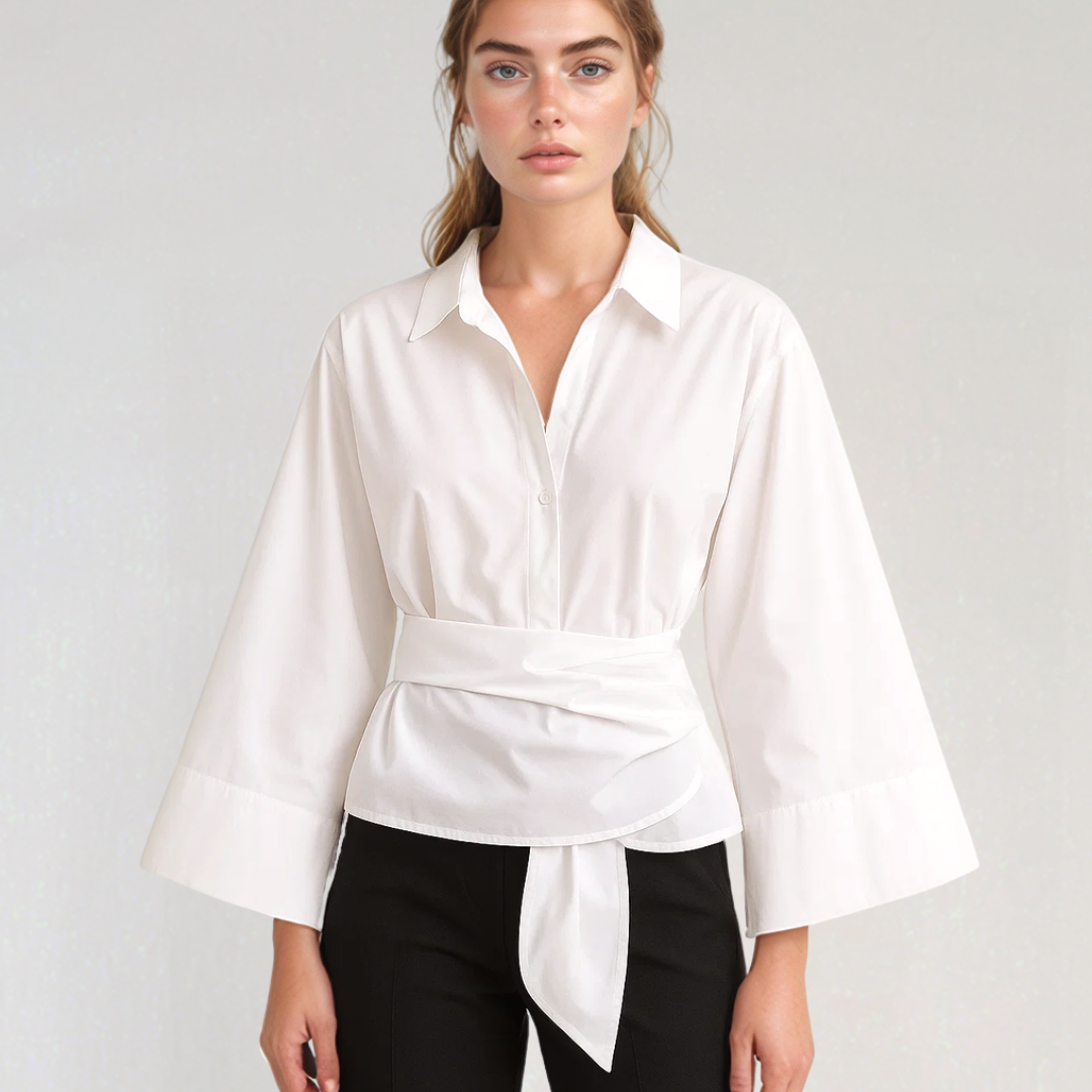 Elise | Camisa Cruzada de Verano – Elegancia Ligera y Corte Femenino 