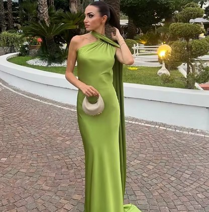 Jade | Abito da sera lungo e drappeggiato 