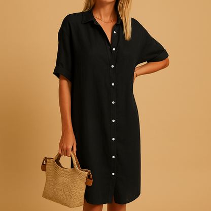 Héloïse | Rochie Camisă Lungă cu Mâneci Scurte 
