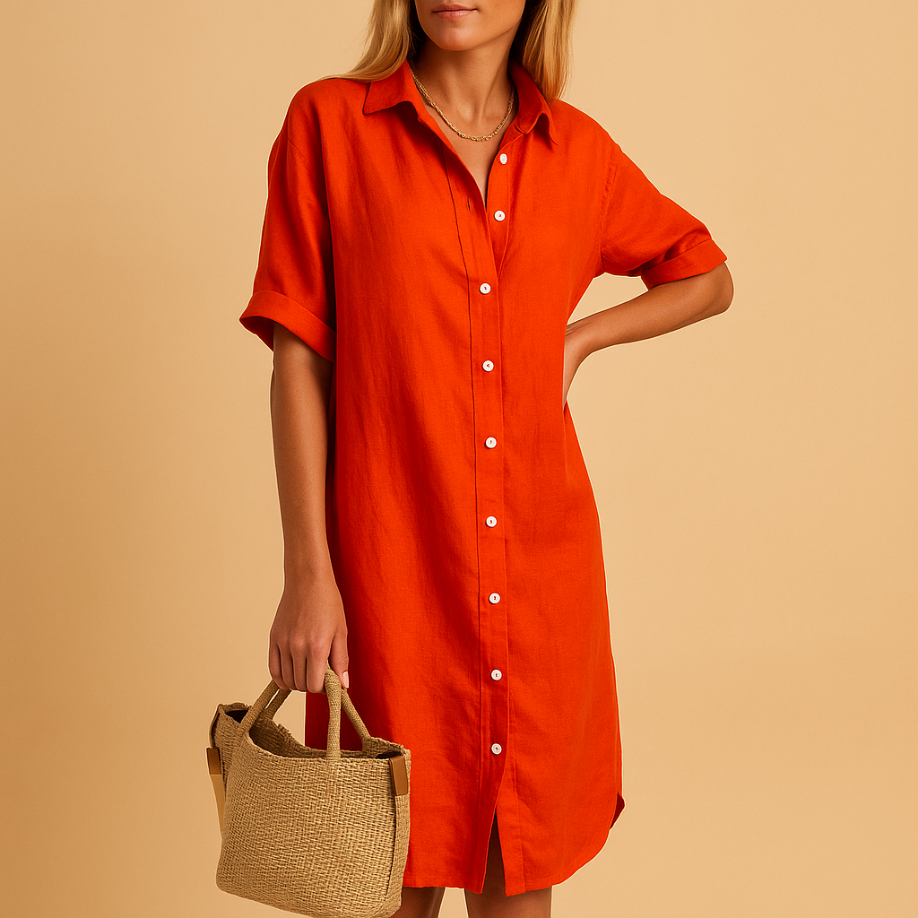Héloïse | Rochie Camisă Lungă cu Mâneci Scurte 