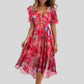 Élodie | Fließendes Kleid mit Blumenmuster und V-Ausschnitt 