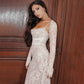 Ninon | Robe Longue En Dentelle Avec Cordon De Serrage Et Châle