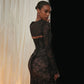 Ninon | Robe Longue En Dentelle Avec Cordon De Serrage Et Châle