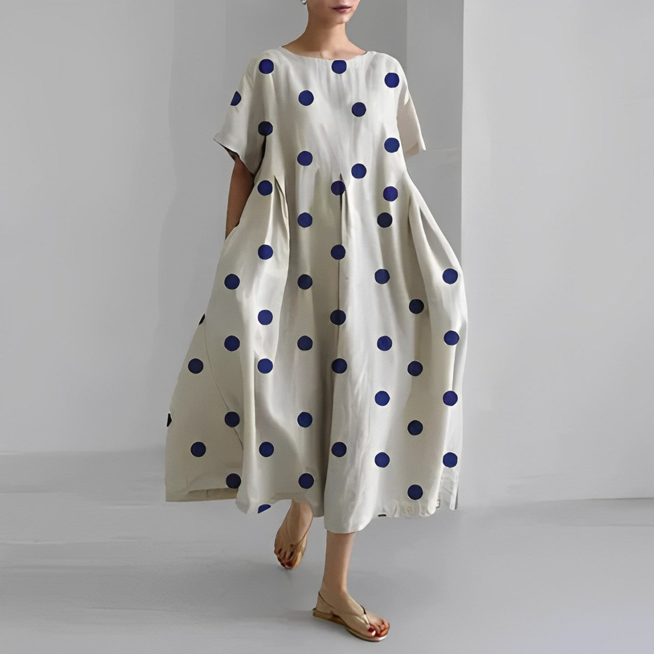 Claire | Vestido Amplio Impreso – Estilo Casual y Colorido 