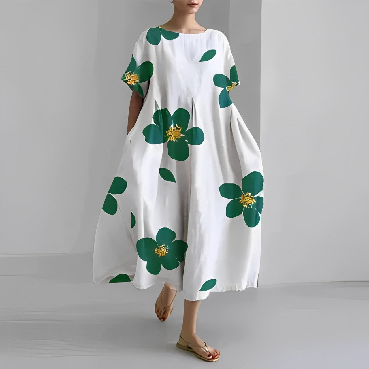 Claire | Vestido Amplio Impreso – Estilo Casual y Colorido 