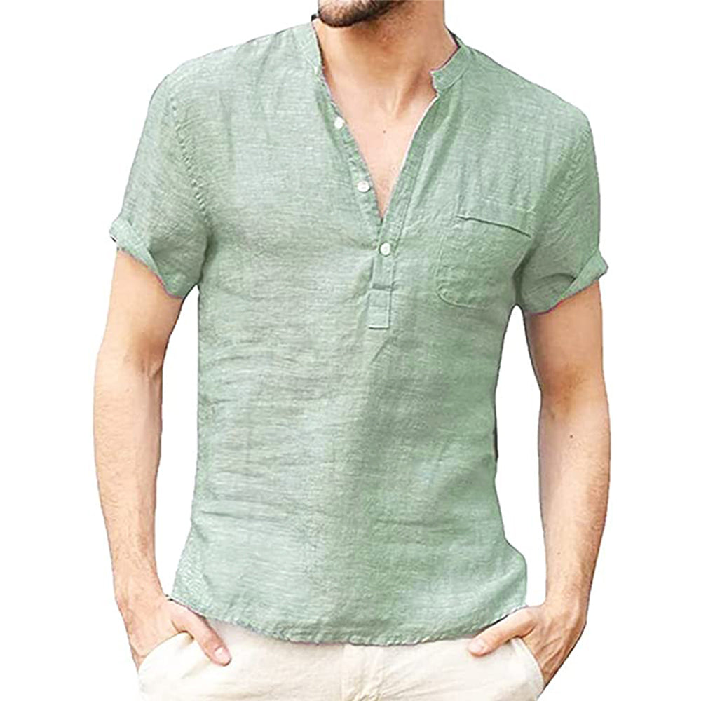 Félix | Camicia Casual con Collo Aperto e Maniche Corte 