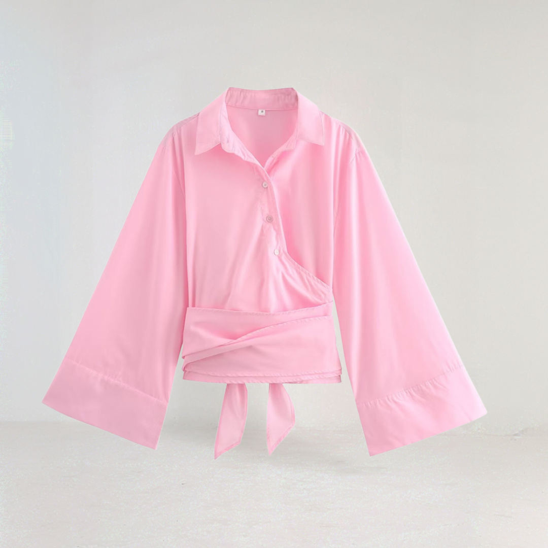 Elise | Camisa Cruzada de Verano – Elegancia Ligera y Corte Femenino 