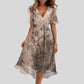 Élodie | Fließendes Kleid mit Blumenmuster und V-Ausschnitt 