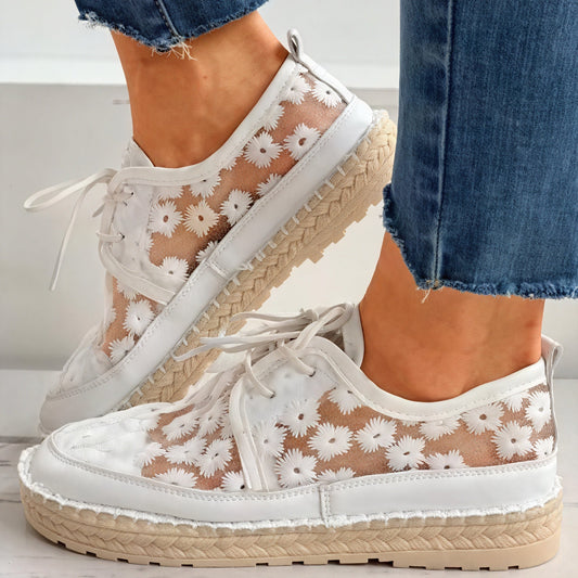 Bernice | Andningsbara Skor – Blommig Tyg Och Elegans 