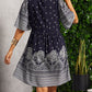 Ivana | Boho Kleid mit V-Ausschnitt und Druck 