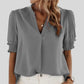 Deborah | Elegant Bluse med Rynkede Ermer 