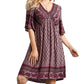 Ivana | Boho Kleid mit V-Ausschnitt und Druck 