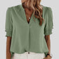 Deborah | Elegant Bluse med Rynkede Ermer 