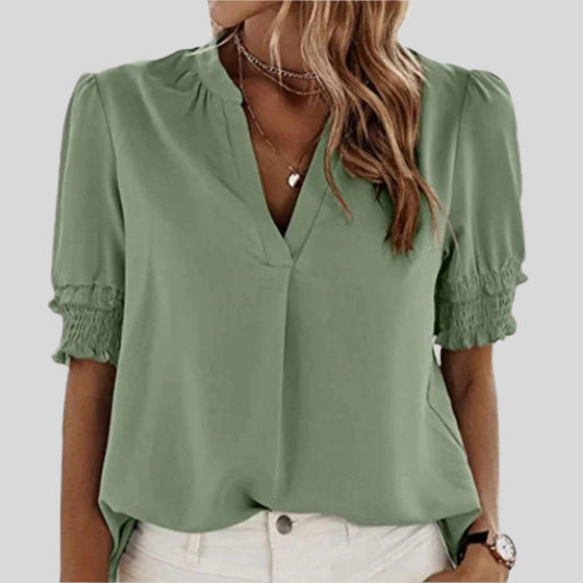 Déborah | Blouse Élégante À Manches Froncées