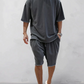 Adrien|Conjunto de camiseta oversize y pantalones cortos para un look cómodo y estiloso 