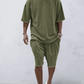 Adrien|Conjunto de camiseta oversize y pantalones cortos para un look cómodo y estiloso 