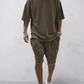 Adrien|Conjunto de camiseta oversize y pantalones cortos para un look cómodo y estiloso 